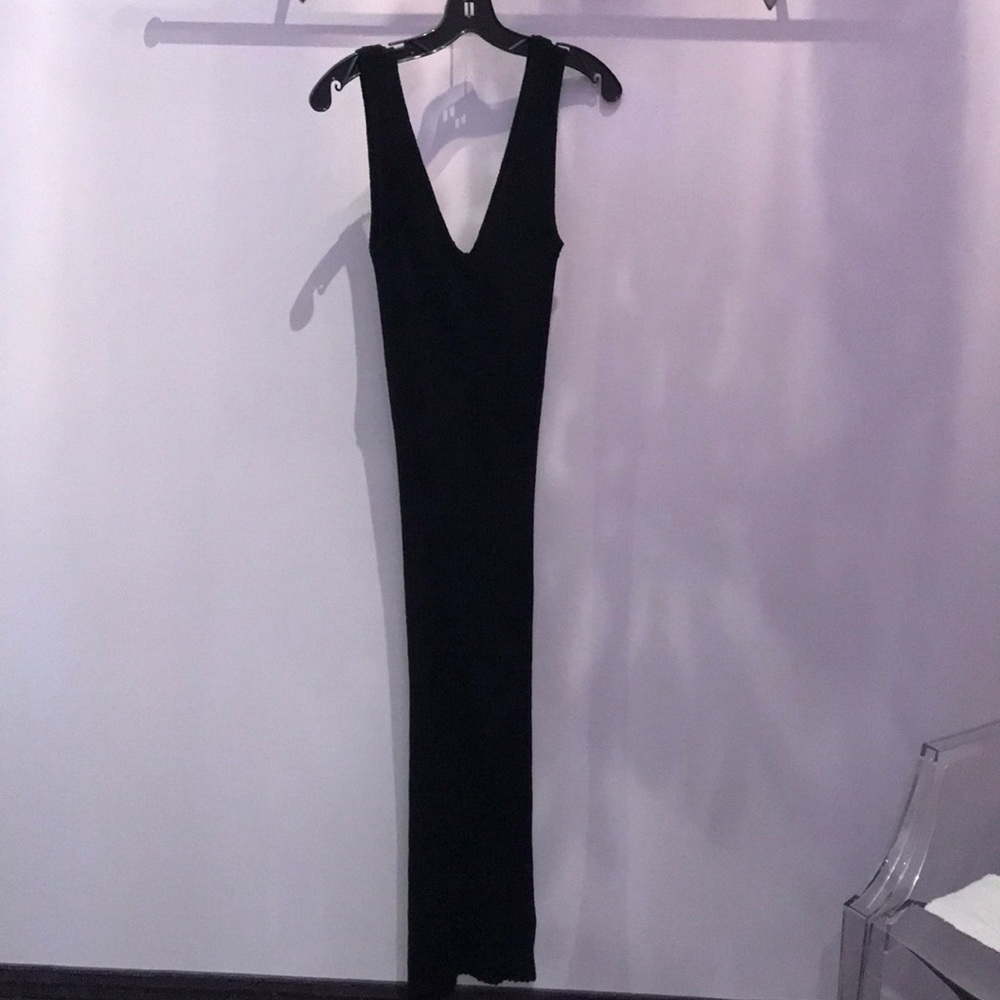 James Perse Los Angeles black ribbed dress